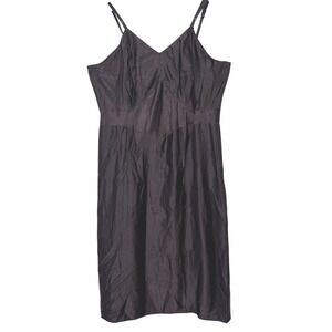 Vintage 1950s Bur-Mil Lingerie Satin Slip Dress Size 40 Chocoloate Brown Midi